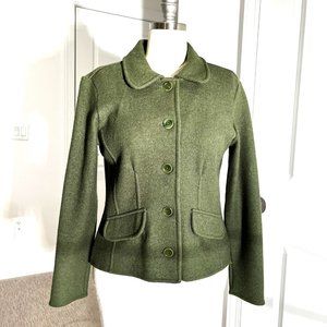 Talbots Alpaca and Wool Blend Jacket Women S Olive Moss Green